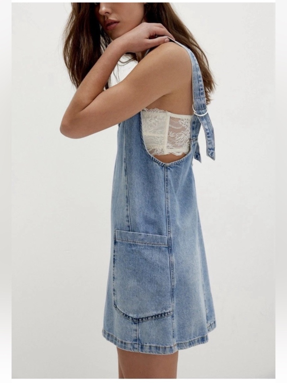 Free People We The Free High Roller Follow Your Heart Denim Skirtall NWT Size L